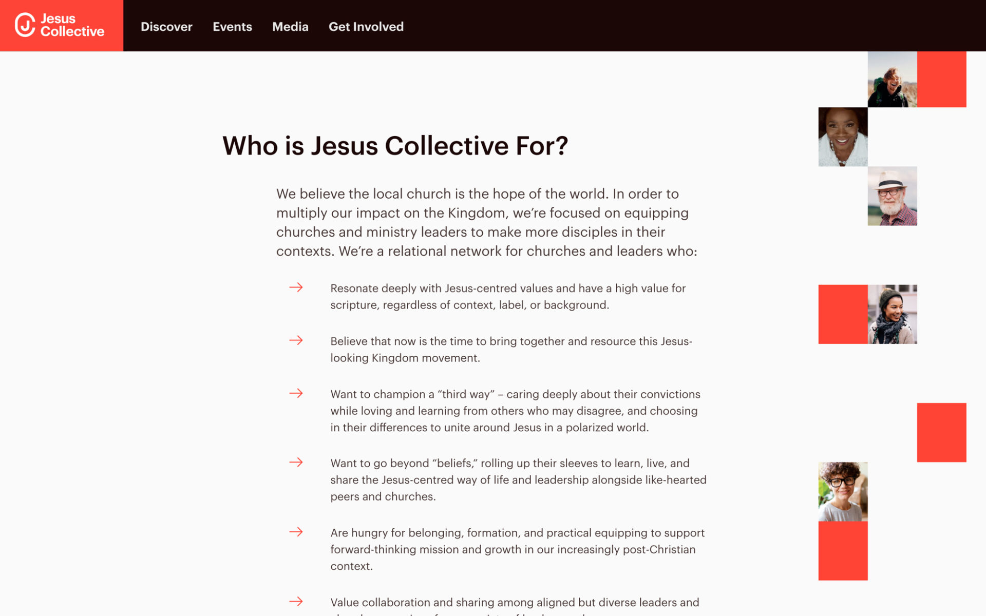 "Who is Jesus Collective for?" section