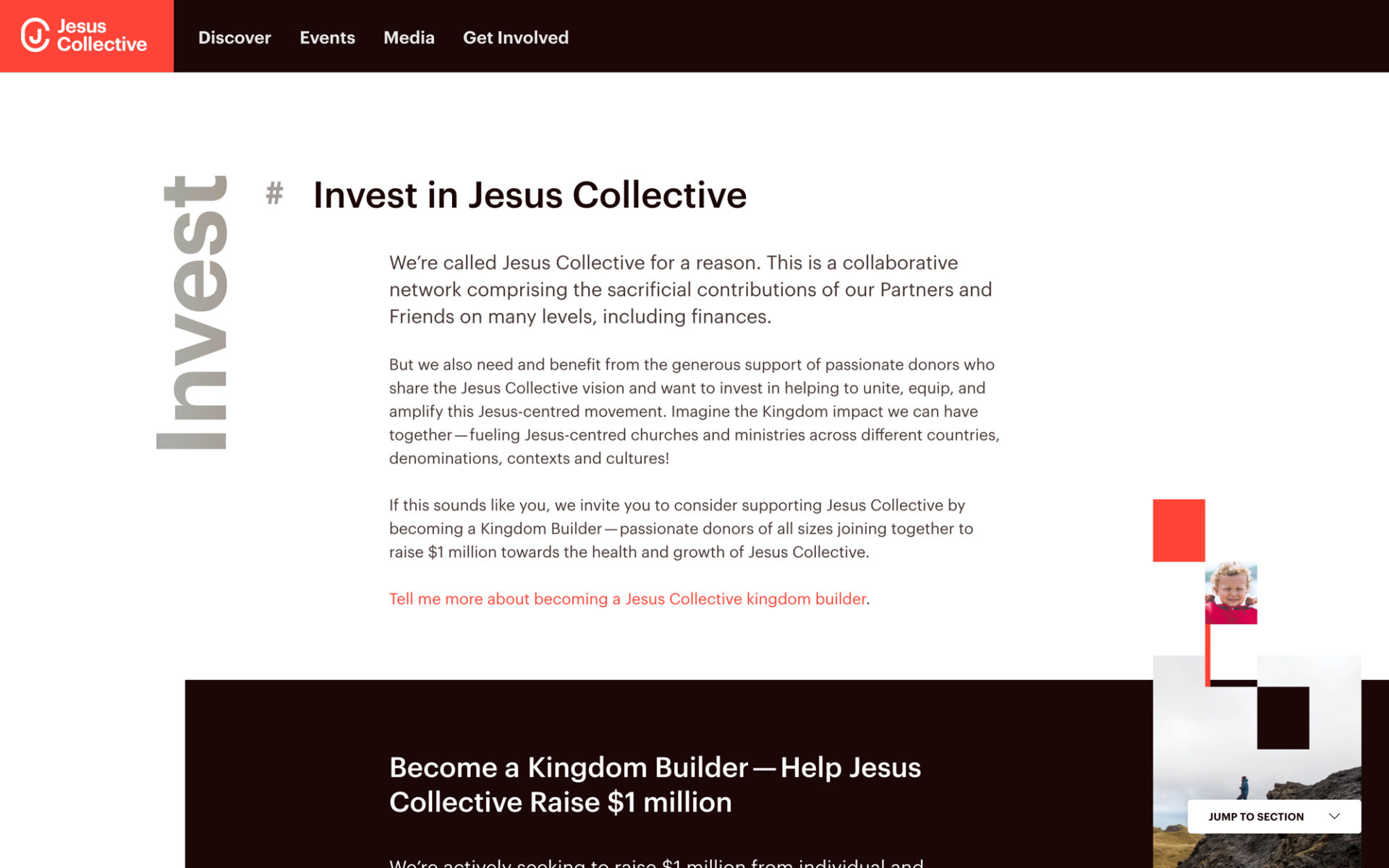 A page about investing in Jesus Collective