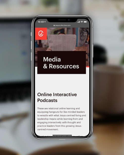 Jesus Collective's media page on a phone
