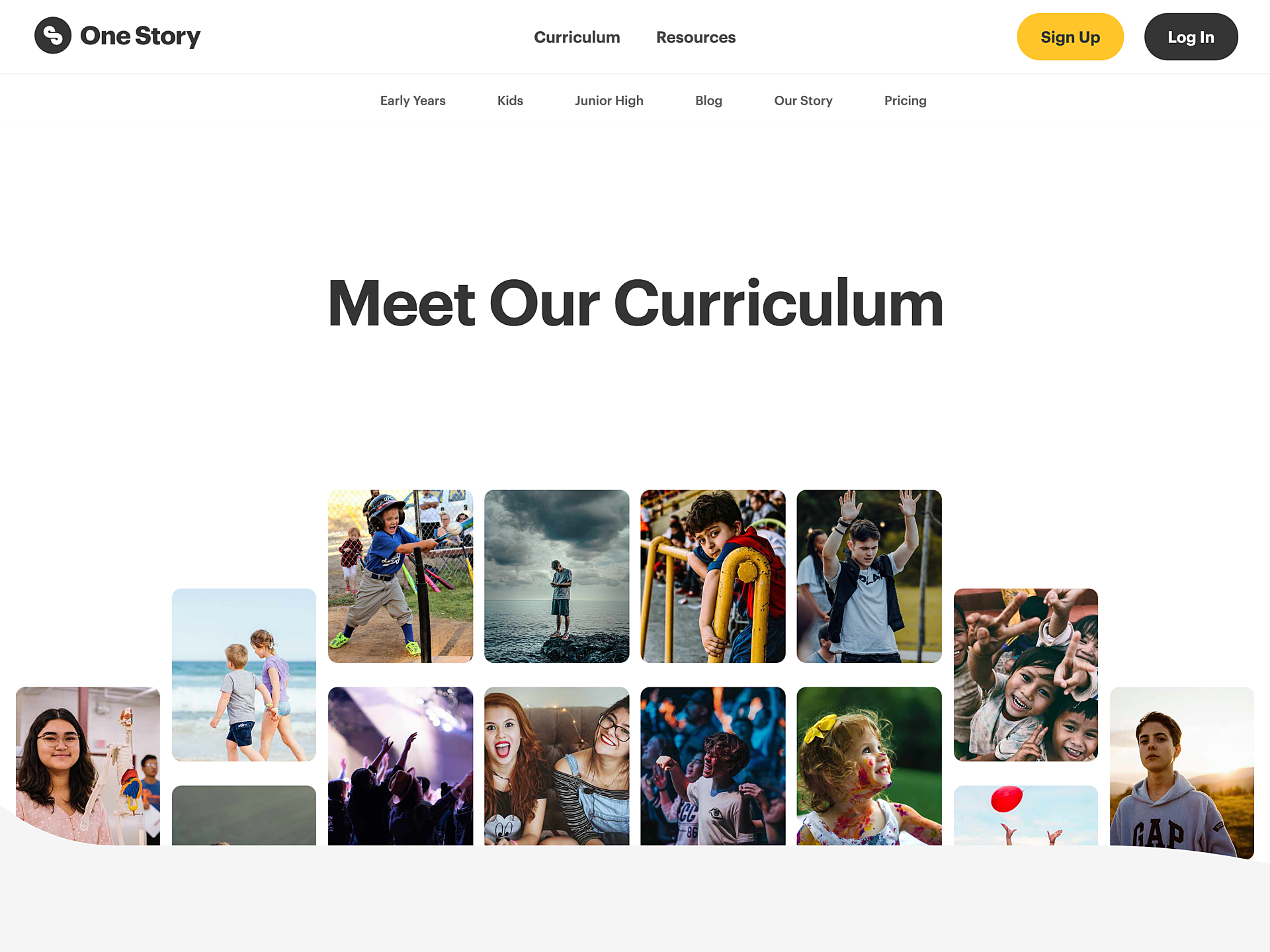 The Meet Our Curriculum page