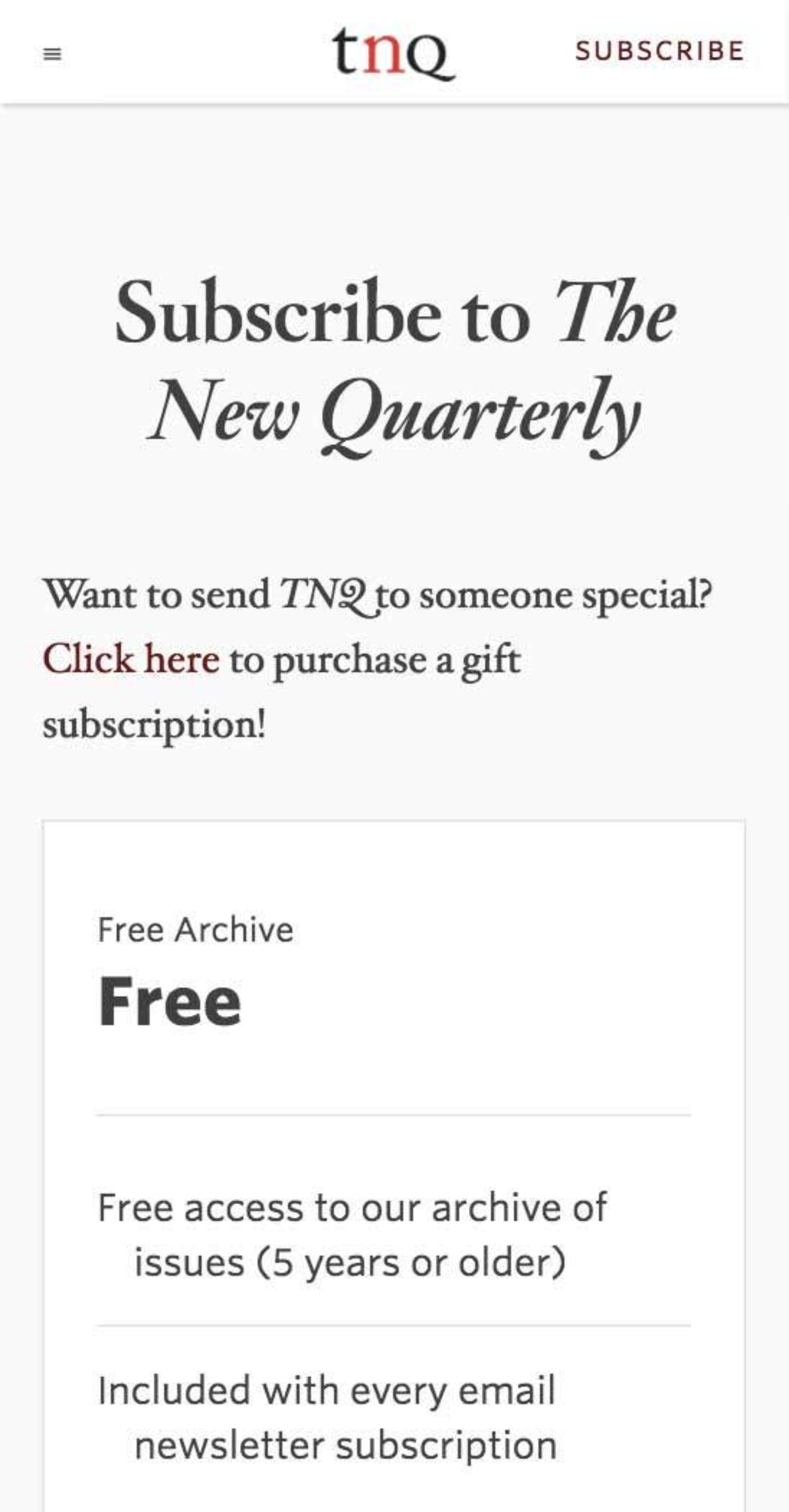 Tnq store subscribe