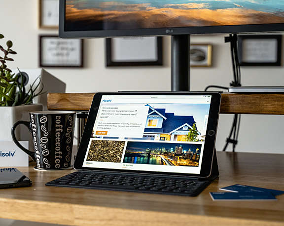 The Risolv IT Solutions website on an iPad